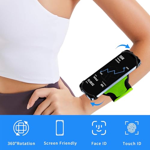 Wristband Phone Holder for 4''-6.5''Phone, 360°Rotation & Detachable