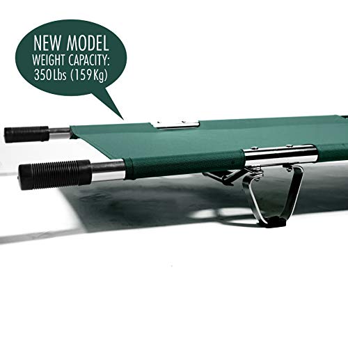 Folding Stretcher Made from Top Grade Aluminum Alloy Gurney Stretcher with Heavy Duty Handles Medical Stretcher with Rubber Feet Portable Stretcher for Patient Transport (Green) - color: Green Sage