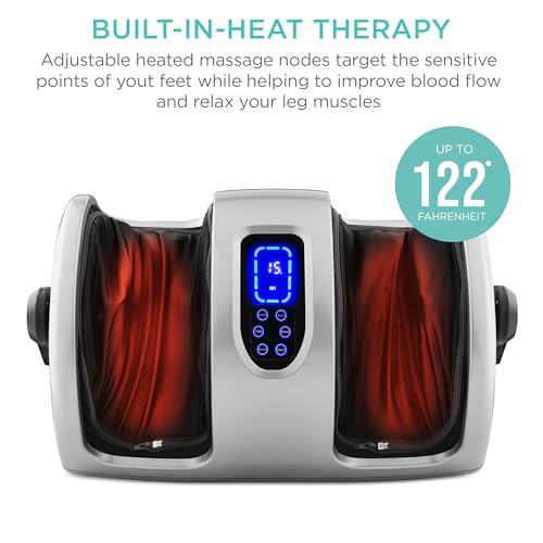 Best Choice Products Heated Shiatsu Foot Massager for Pain Relief, Plantar Fasciitis, Neuropathy, Blood Circulation w/Compact Design - Silver - color: Silver
