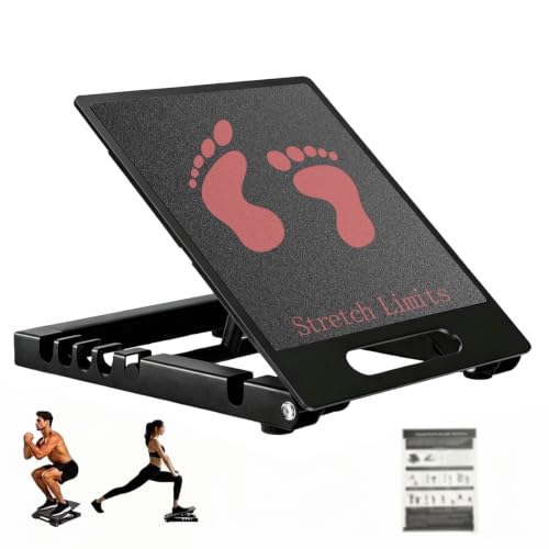 Slant Board for Calf Stretching, Steel Squat Wedge Hold Up to 650LBS - color: Black