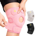 Bracoo Knee Support Brace for Men Women, Adjustable Compression Sleeve Wrap Patellar Pad Tendon - Arthritis Pain, meniscus tear, Injury Recovery, Running, Workout, KS10 - color: Pink