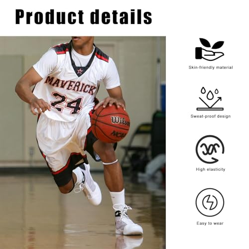 2 Pack Patella with Knee Pads for Patella Tendon Pain Relief - Knee Brace for Tendonitis Jumper Running Sports Basketball Men Women Knee with Patella Support (White) (White)-