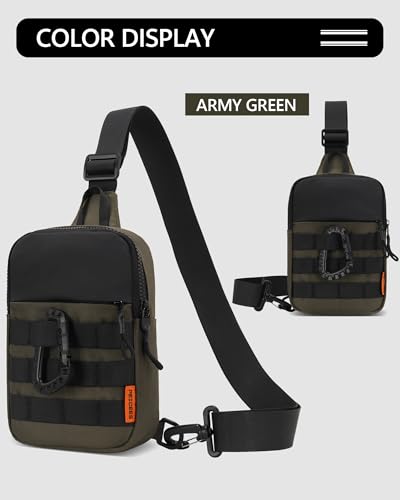 Peicees Crossbody Bag for Men Mini Sling Bag Anti Theft Purse, Army Green - color: Army Green