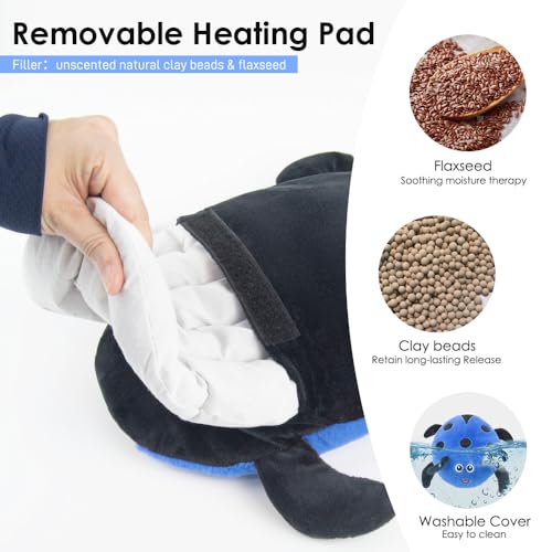 Microwavable Heat Pad for Neck and Shoulders, Warm Compress Wrap, Blue - color: Heat Pad09 -Blue