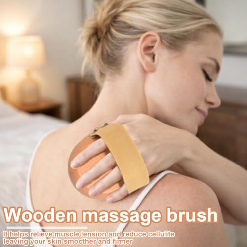 2pcs Wood Lymphatic Drainage Massager Body Gua Sha Brush Tool