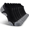 Men's No Show Compression Athletic Socks, Cushioned for Running Hiking - color: Black-8 Pairs, size: Medium