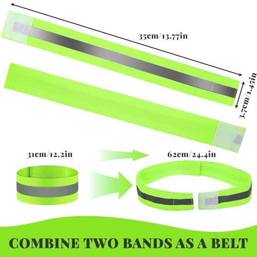 60 Pieces Reflective Bands Reflective Armbands Arm Bands for Wrist, Arm, High Visibility Reflective Running Gear Safety Reflector Tape Straps for Night Walking, Running