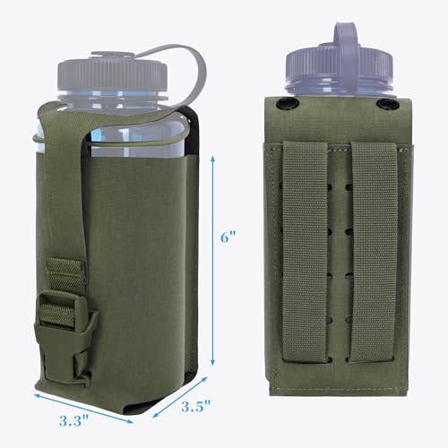 Water Bottle Pouch Molle,Water Bottle Holder with Quick Release Buckle for 32oz Water Bottle,Water Bottle Carrier for Backpack Belt Vest - color: RG