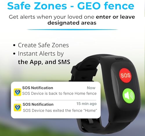 SecuLife SOS Wristband for Seniors with Fall Detection — Alerts Go Direct to Family, No Call Center | One-Button Simplicity, GPS Tracking, Geofencing, 2-Way Calling, Waterproof Medical Alert
