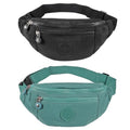 Large Crossbody Fanny Pack with 3-Zipper Pockets,Gifts for Enjoy Sports Festival Workout Traveling Running Casual Hands-Free Wallets Waist Pack Phone Bag Fits All Phones (black+green) - color: black+green