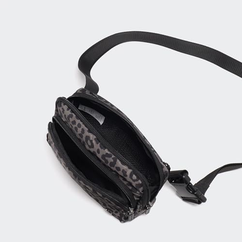 Pander Nylon Crossbody Belt Bag with Excess Strap Keepers, 6-Pocket Adjustable Sling Fanny Pack for Travel and Everyday Carry, Grey Leopard - color: Grey Leopard