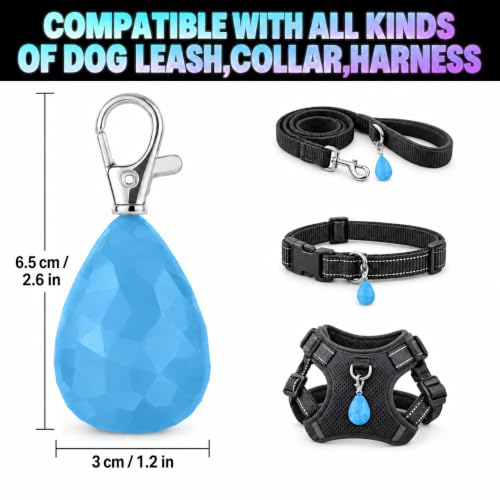 Novkin Rechargeable LED Dog Collar Lights, Waterproof with 3 Modes - For Running, Climbing, Camping - color: Blue&Green