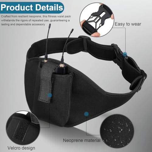YARNOW Mic Belt Neoprene Transmitter Holder Black