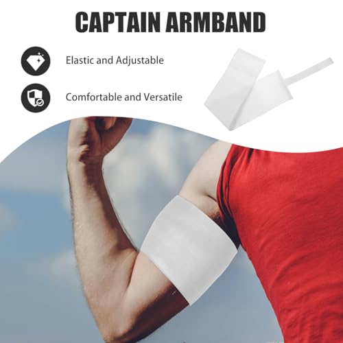 Toddmomy Captain Armband 4-Pack Blank Soccer Captain Armband Nylon Adjustable Sports Arm Band for Football Basketball Players White 17.71X2.75In