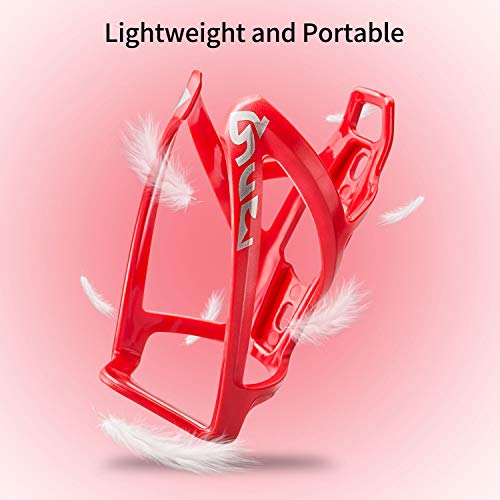 Suruid Bike Water Bottle Cage, Universal Bike Water Drink Holder, Durable Ultralight Plastic Water Bottle Holder for Bicycle, Cycling Bottle Cages for MTB, Road Bike, Mountain Bikes, 2 Pack - Red - color: Red