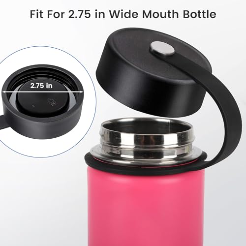 Wide Mouth Lids Compatible with Hydro Flask 12-64oz, 2Pack Replacement Lid for Simple Modern, Takeya, Thermoflask, Sports Water Bottle Accessories, BPA Free, Leak Proof - style: 2pc flat lid A