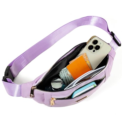 Fanny Pack Crossbody Bags for Women, Waist Pack for Running Sports Travel - color: D Purple