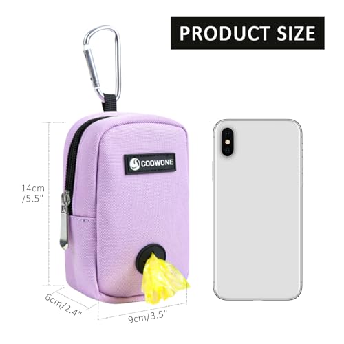 Small Treat Pouch with Dog Bags Dispenser, Portable Walking Bags, Purple - color: Purple
