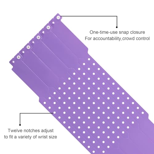 100pcs Vinyl Wristbands,Disposable Waterproof Wristbands(Color :Purple) - color: Purple