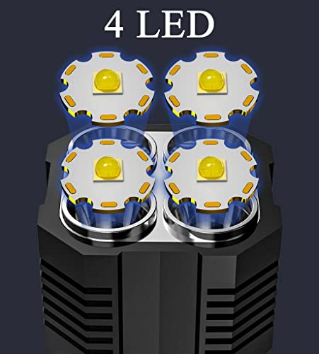 Wrrozz LED Flashlight Rechargeable Spotlight with Handle & Side Spot Light - size: B
