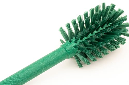 SPARTA 12 Inch Bottle Brush with Polyester Bristles and Plastic Handle, Color Coded, Large Round Head Cleaner for Bottles Jars and Food Service Equipment, Green - color: Gray