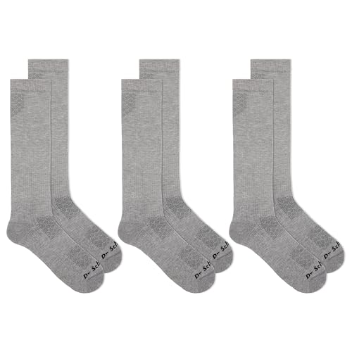 Dr. Scholl's Men's Athletic & Work Compression Over the Calf Socks - 1 & 3 Pair Packs - Fatigue Relief - color: Gray (3 Pairs), size: 13-15