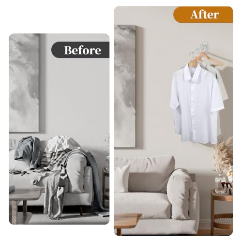 Alise Swing Clothes Hanger Rack,Swivel Garment Hanger Wall Mount,White,1P - color: White, size: 1005 (1 Pack)