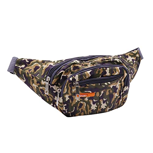 AIBEARTY Kids Fanny Pack Boys Small Camouflage Waist Pack Belt Waist Bag Pack Pouch with Adjustable Strap for Children Sport Running, Camping, Trip Brown(2 Layer) - color: Brown (2 Layer)
