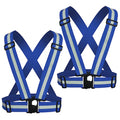 Reflective Vest, High Visibility Safety Vest Straps Reflective Gear for Night Running Walking Cycling for Men Women Kids - color: Blue
