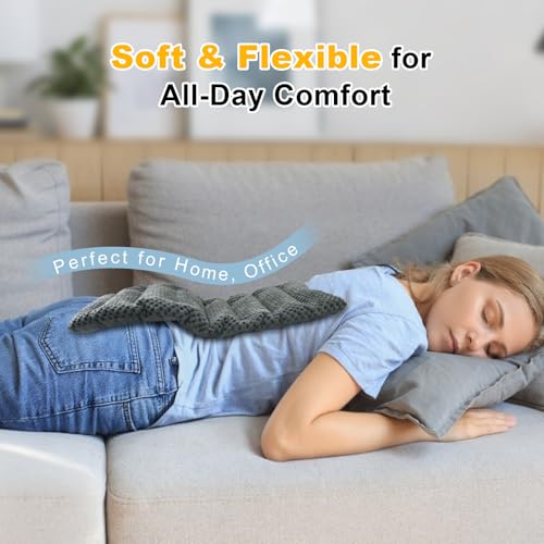 Microwave Heating Pad 16x7in Microwavable Heat Pack for Muscle Pain Relief Moist Rice Clay Bean Bag Pack Heat Therapy for Shoulders, Lower Back, Abdomen Cramps Hot Cold Compress Reusable 1.8LBS - color: Gray