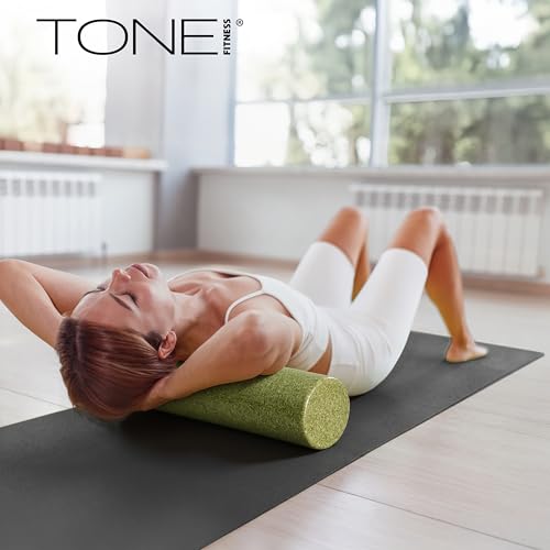 TONE Fitness Firm High-Density Foam Roller for Exercise, Massage & Recovery - color: Green, size: 18 Inch