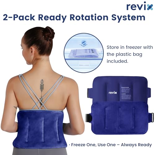 REVIX Ice Pack for Injuries Reusable Gel for Lower Back & Shoulder, Navy