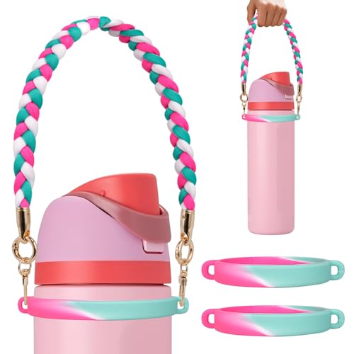 HEYSKAY Water Bottle Handle Strap for Stanley 20-40oz Tumbler Handle Strap - color: Rose Green
