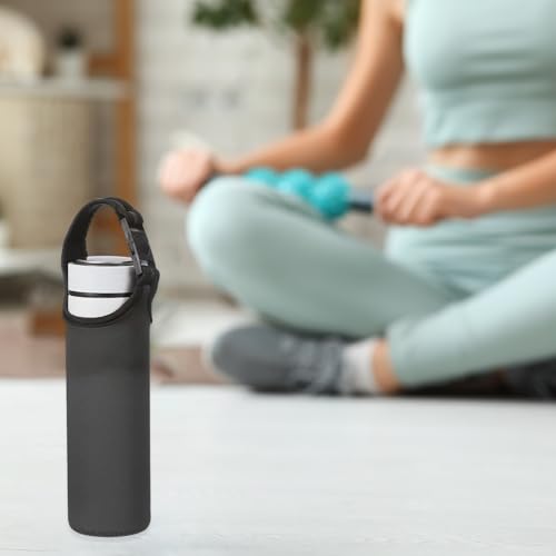 uxcell 2pcs Neoprene Water Bottle Sleeve, 15.5-20oz Insulated Water Glass Bottle Carrier Bag Collapsible Drink Bottle Sleeve Cover Holder with 2 Straps, Black - color: Black