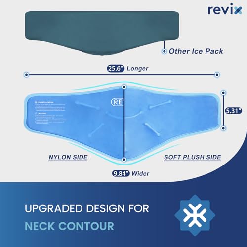 REVIX Neck Ice Pack Wrap – Reusable Hot Cold Gel Pack for Neck and Shoulder - style: Neck Blue-1 Pack