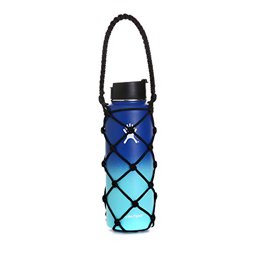 Water Bottle Carrier Strap Wine Cup Holder for Sports Bottle Sling Water Flask 17-25oz 32oz-40oz 64oz - color: Black (32oz-40oz)