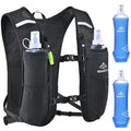 Running Vest for Women Men,5L Hydration Vest with 2*500ml Soft Flask - color: Black