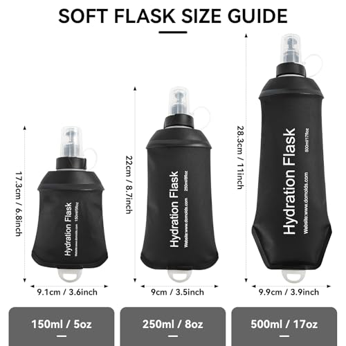 500ml Soft Flask Soft Water Bottle for Running, Hiking, Cycling and Climbing - Black - color: 500ml, black