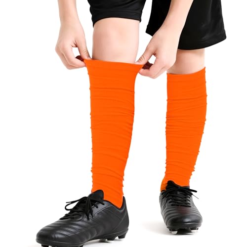 Dxhycc 2 Pairs Scrunch Football Socks Athletic Football Leg Sleeves - color: Orange