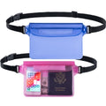 CADONO 2-Pack Waterproof Pouch with Adjustable Waist Strap - color: Blue+Pink