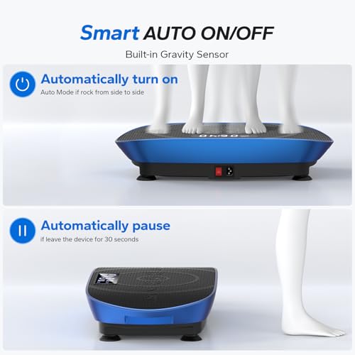 MERACH CV30 Pro Curved Vibration Plate Exercise Machine, Powerful & Quiet - color: Blue