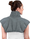 Microwavable Heating Pad for Neck, Shoulders, and Back by Joy & Grace | 5 Lb Weighted Neck & Shoulder Wrap | Moist Heat Therapy Pack for Relaxation and Comfort | Soft Micro-Mink Cover | Scented Gray - color: Gray, style: Scented