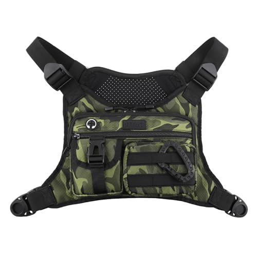 DEYACE Chest Bag For Men, Tactical Chest Pack With Built-In Phone Holder - color: Green
