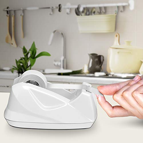 Acrimet Desktop Tape Dispenser, Premium, Non-Skid Base, Plastic, White - color: White