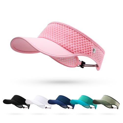 LONGLONG Sports Sun Visor Hat with Non-Slip Toggle Breathable for Women Men - color: Pink