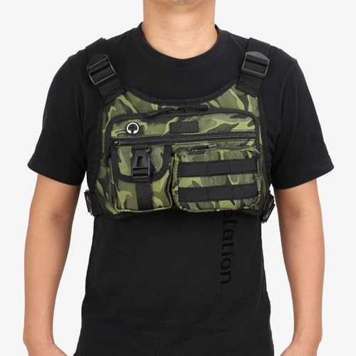 DEYACE Chest Bag For Men, Tactical Chest Pack With Built-In Phone Holder - color: Green
