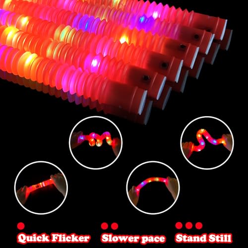 12-24 PCS Red Glow Sticks Halloween Party Favors Toys for Kids Adults - style: Red