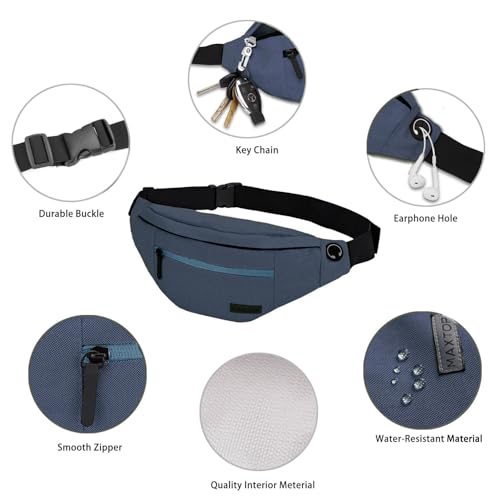 MAXTOP Large Fanny Pack for Men Women Sling Bag with 4-Zipper Pockets - color: Dim Grey, size: Large