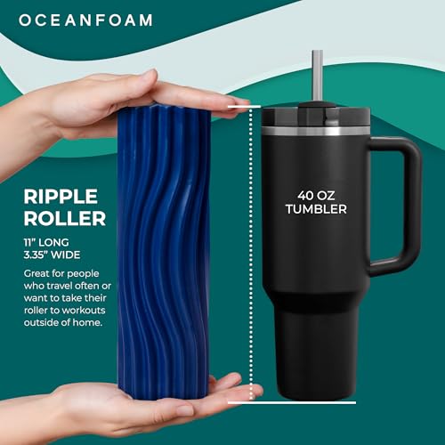 Oceanfoam Ripple Roller Small Foam Roller for Physical Therapy (Royal Blue) - color: Royal Blue