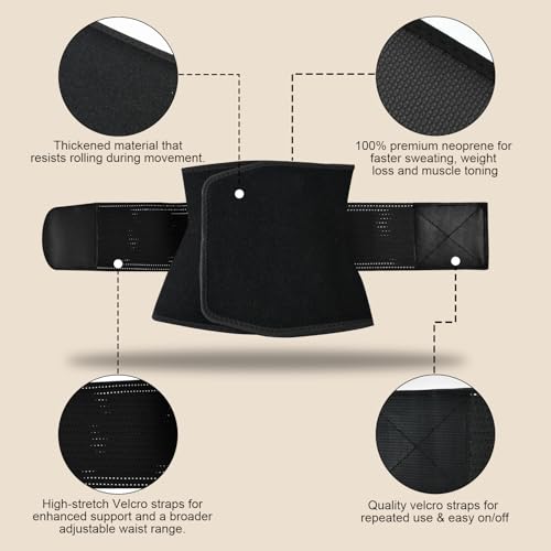 LKV Waist Trainers for Women Belly Fat, Sweat Band for Stomach Weight Loss - size: Large